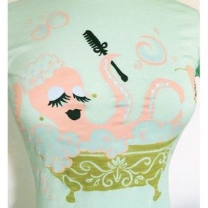 EUC Miss Ladybug LARGE Bathing Octopus Tee in Teal